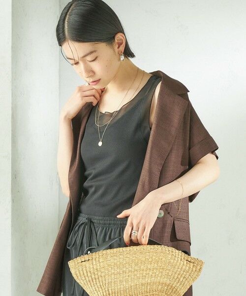 SHIPS / シップス タンクトップ | 〈手洗い可能〉布帛 ドッキング ベア テレコ タンクトップ | 詳細27