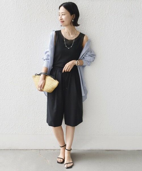 SHIPS / シップス タンクトップ | 〈手洗い可能〉布帛 ドッキング ベア テレコ タンクトップ | 詳細6