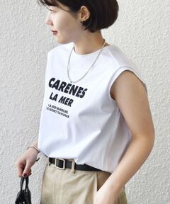 SHIPS / シップス Tシャツ | 《予約》〈洗濯機可能〉メルティ コットン プリント ロゴ フレンチスリーブ TEE