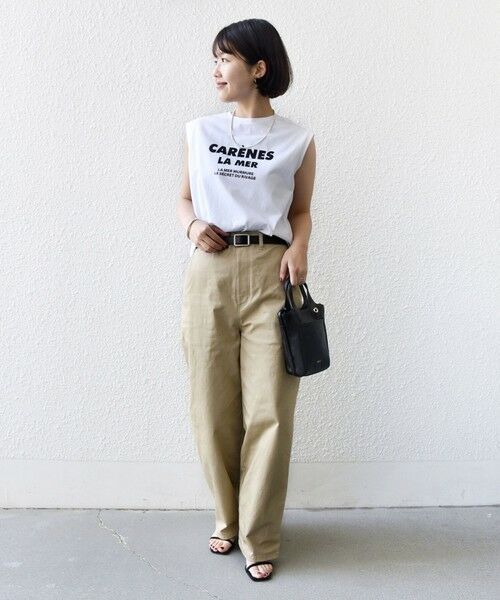 SHIPS / シップス Tシャツ | 《予約》〈洗濯機可能〉メルティ コットン プリント ロゴ フレンチスリーブ TEE | 詳細1