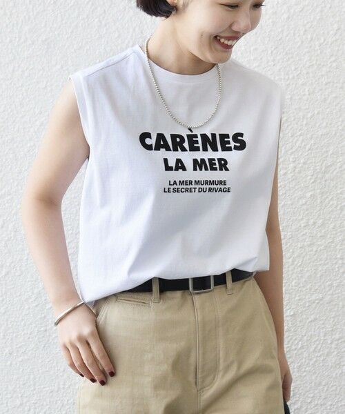 SHIPS / シップス Tシャツ | 《予約》〈洗濯機可能〉メルティ コットン プリント ロゴ フレンチスリーブ TEE | 詳細7