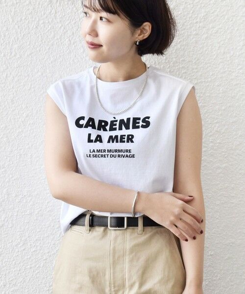 SHIPS / シップス Tシャツ | 《予約》〈洗濯機可能〉メルティ コットン プリント ロゴ フレンチスリーブ TEE | 詳細8