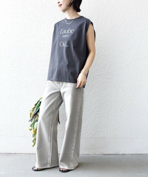 SHIPS / シップス Tシャツ | 《予約》〈洗濯機可能〉メルティ コットン プリント ロゴ フレンチスリーブ TEE | 詳細12