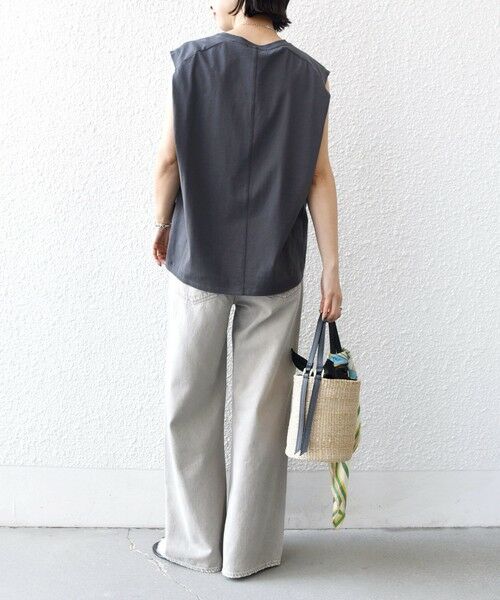 SHIPS / シップス Tシャツ | 《予約》〈洗濯機可能〉メルティ コットン プリント ロゴ フレンチスリーブ TEE | 詳細13