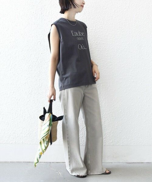 SHIPS / シップス Tシャツ | 《予約》〈洗濯機可能〉メルティ コットン プリント ロゴ フレンチスリーブ TEE | 詳細14