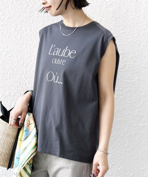 SHIPS / シップス Tシャツ | 《予約》〈洗濯機可能〉メルティ コットン プリント ロゴ フレンチスリーブ TEE | 詳細16