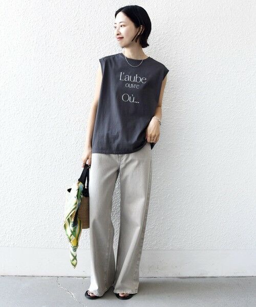 SHIPS / シップス Tシャツ | 《予約》〈洗濯機可能〉メルティ コットン プリント ロゴ フレンチスリーブ TEE | 詳細11