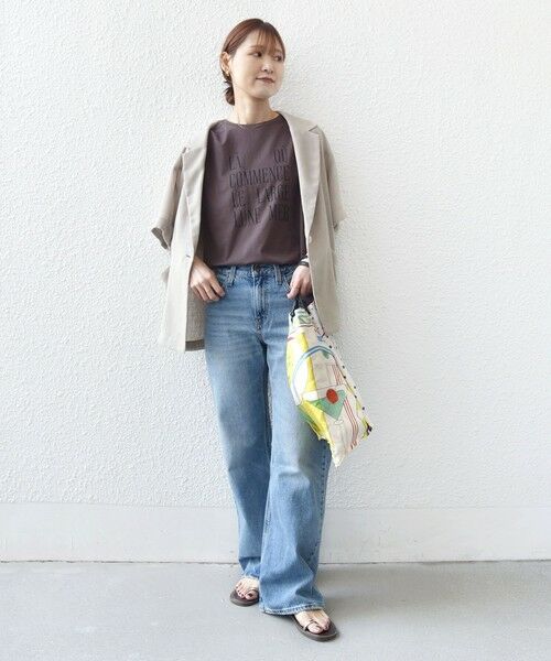 SHIPS / シップス Tシャツ | 《予約》〈洗濯機可能〉メルティ コットン プリント ロゴ フレンチスリーブ TEE | 詳細25