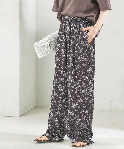 SHIPS / シップス その他パンツ | 《予約》【SHIPS別注】TICCA×manipuri:〈手洗い可能〉プリント パンツ（ブラック）