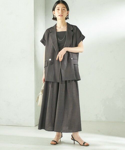 SHIPS / シップス ショート・ハーフ・半端丈パンツ | 《予約》〈接触冷感/UVカット/吸水速乾/洗濯機可能〉SUUSUU ギャザー フレア  ワイドパンツ | 詳細1