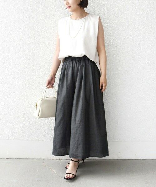 SHIPS / シップス ショート・ハーフ・半端丈パンツ | 【実力派ベーシック】〈接触冷感/UVカット/吸水速乾/洗濯機可能〉SUUSUU ギャザー フレア  ワイドパンツ | 詳細13