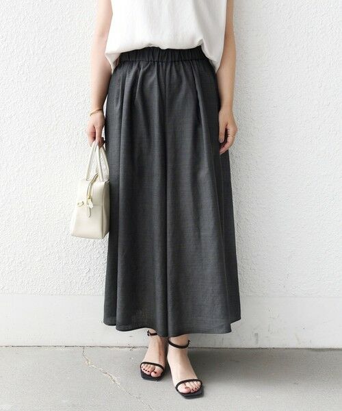 SHIPS / シップス ショート・ハーフ・半端丈パンツ | 【実力派ベーシック】〈接触冷感/UVカット/吸水速乾/洗濯機可能〉SUUSUU ギャザー フレア  ワイドパンツ | 詳細15