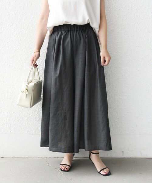 SHIPS / シップス ショート・ハーフ・半端丈パンツ | 【実力派ベーシック】〈接触冷感/UVカット/吸水速乾/洗濯機可能〉SUUSUU ギャザー フレア  ワイドパンツ | 詳細16