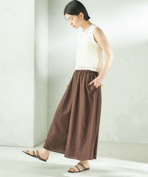 SHIPS / シップス ショート・ハーフ・半端丈パンツ | 《予約》〈接触冷感/UVカット/吸水速乾/洗濯機可能〉SUUSUU ギャザー フレア  ワイドパンツ | 詳細12