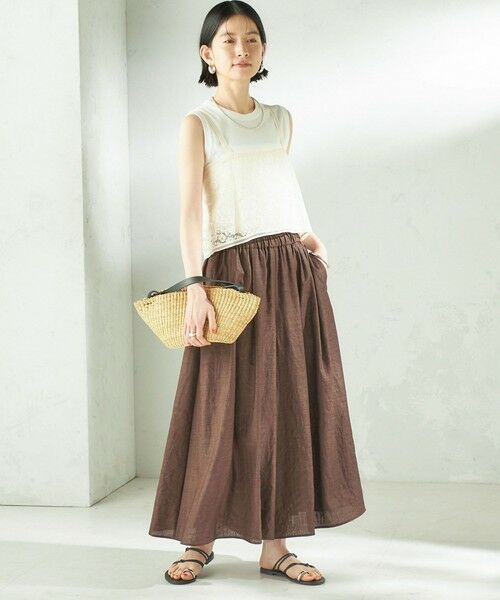 SHIPS / シップス ショート・ハーフ・半端丈パンツ | 《予約》〈接触冷感/UVカット/吸水速乾/洗濯機可能〉SUUSUU ギャザー フレア  ワイドパンツ | 詳細14