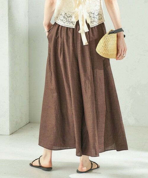 SHIPS / シップス ショート・ハーフ・半端丈パンツ | 《予約》〈接触冷感/UVカット/吸水速乾/洗濯機可能〉SUUSUU ギャザー フレア  ワイドパンツ | 詳細17