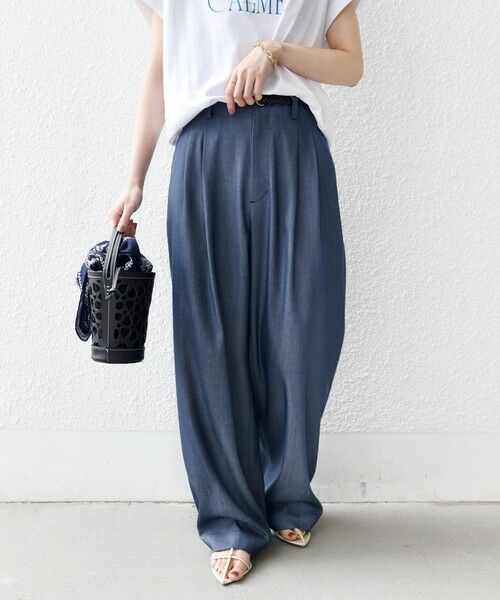 SHIPS / シップス その他パンツ | 《予約》〈接触冷感 / UVカット/ 手洗い可能〉スマート イージー デニム ライク タック パンツ | 詳細15