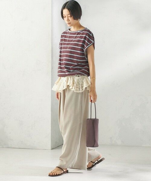 SHIPS / シップス その他パンツ | 〈接触冷感/防シワ/洗濯機可能〉麻調 ウエスト リボン インタック イージー パンツ | 詳細2