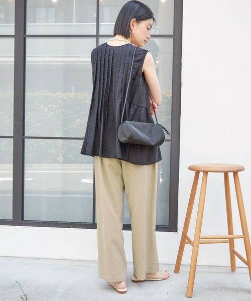 SHIPS / シップス その他パンツ | 〈接触冷感/防シワ/洗濯機可能〉麻調 ウエスト リボン インタック イージー パンツ | 詳細20