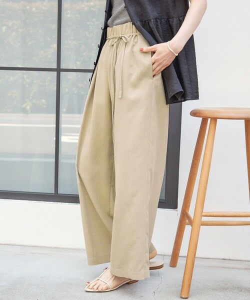 SHIPS / シップス その他パンツ | 〈接触冷感/防シワ/洗濯機可能〉麻調 ウエスト リボン インタック イージー パンツ | 詳細22