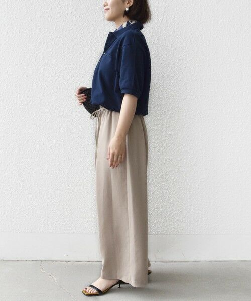 SHIPS / シップス その他パンツ | 〈接触冷感/防シワ/洗濯機可能〉麻調 ウエスト リボン インタック イージー パンツ | 詳細2