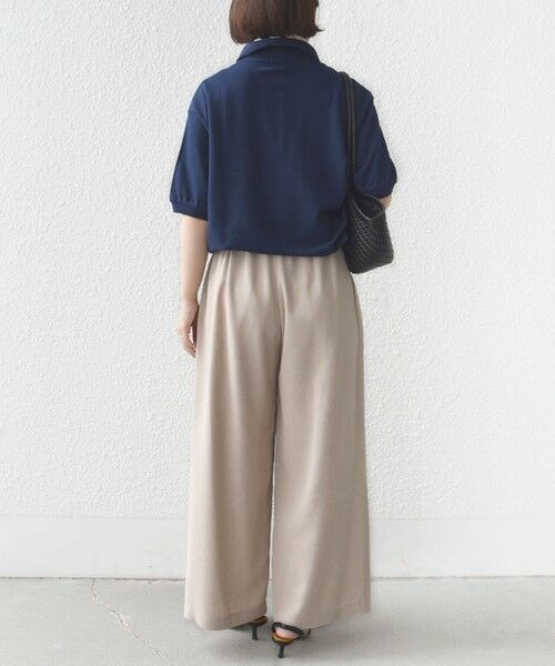 SHIPS / シップス その他パンツ | 〈接触冷感/防シワ/洗濯機可能〉麻調 ウエスト リボン インタック イージー パンツ | 詳細3