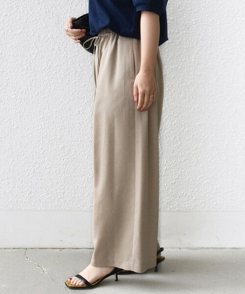 SHIPS / シップス その他パンツ | 〈接触冷感/防シワ/洗濯機可能〉麻調 ウエスト リボン インタック イージー パンツ | 詳細5