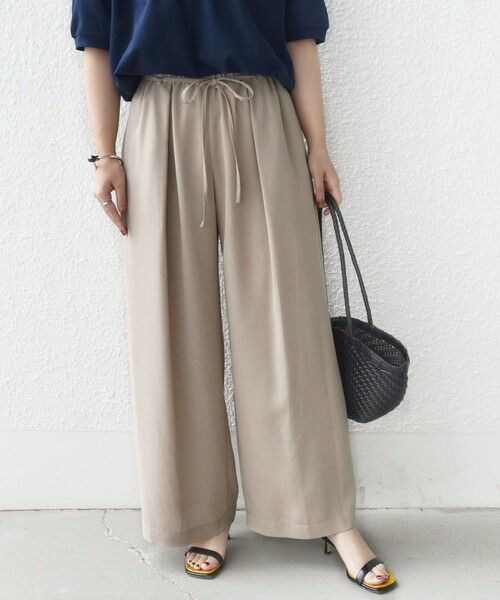 SHIPS / シップス その他パンツ | 〈接触冷感/防シワ/洗濯機可能〉麻調 ウエスト リボン インタック イージー パンツ | 詳細8