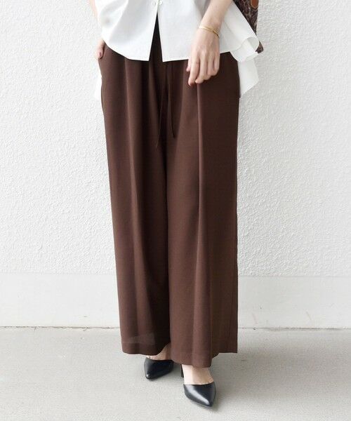 SHIPS / シップス その他パンツ | 〈接触冷感/防シワ/洗濯機可能〉麻調 ウエスト リボン インタック イージー パンツ | 詳細15