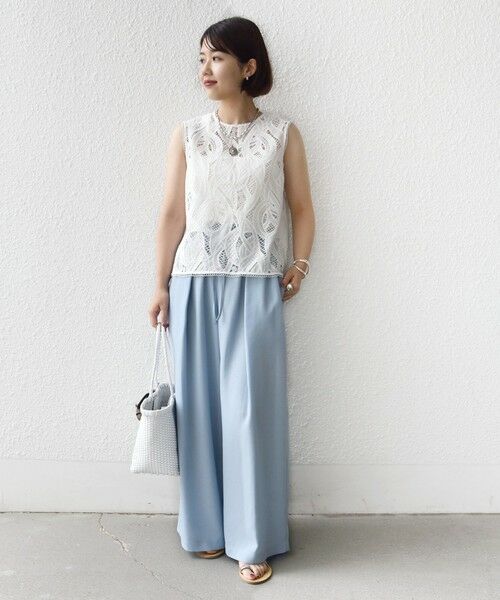 SHIPS / シップス その他パンツ | 〈接触冷感/防シワ/洗濯機可能〉麻調 ウエスト リボン インタック イージー パンツ | 詳細20