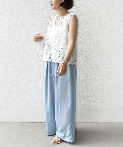 SHIPS / シップス その他パンツ | 〈接触冷感/防シワ/洗濯機可能〉麻調 ウエスト リボン インタック イージー パンツ | 詳細21