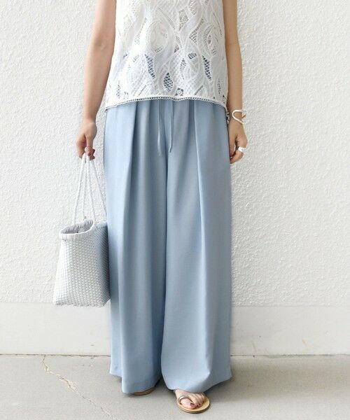 SHIPS / シップス その他パンツ | 〈接触冷感/防シワ/洗濯機可能〉麻調 ウエスト リボン インタック イージー パンツ | 詳細23
