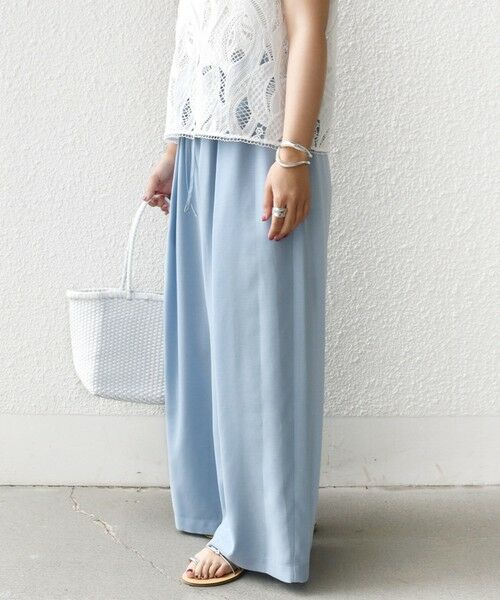 SHIPS / シップス その他パンツ | 〈接触冷感/防シワ/洗濯機可能〉麻調 ウエスト リボン インタック イージー パンツ | 詳細24