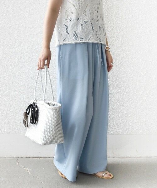 SHIPS / シップス その他パンツ | 〈接触冷感/防シワ/洗濯機可能〉麻調 ウエスト リボン インタック イージー パンツ | 詳細26
