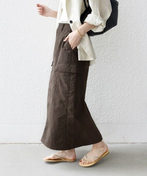 SHIPS / シップス ロング・マキシ丈スカート | 《予約》【SHIPS別注】GUNG HO:〈洗濯機可能〉SLD カーゴ スカート | 詳細5