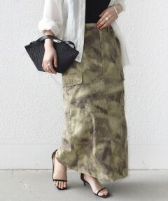 SHIPS / シップス ロング・マキシ丈スカート | 《予約》【SHIPS別注】GUNG HO:〈洗濯機可能〉CAMO柄 カーゴ スカート
