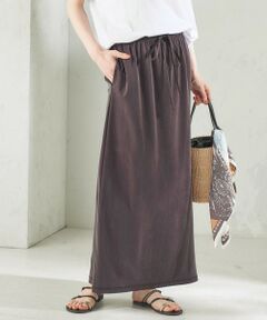 SHIPS / シップス ミニ・ひざ丈スカート | 《予約》〈手洗い可能〉フィブリル ジャージー ロング スカート