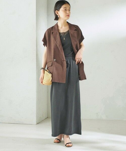 SHIPS / シップス ミニ・ひざ丈スカート | 《予約》〈手洗い可能〉フィブリル ジャージー ロング スカート | 詳細1