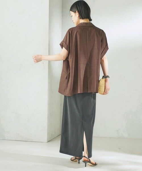 SHIPS / シップス ミニ・ひざ丈スカート | 《予約》〈手洗い可能〉フィブリル ジャージー ロング スカート | 詳細3