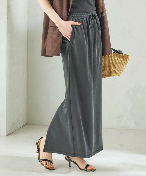 SHIPS / シップス ミニ・ひざ丈スカート | 《予約》〈手洗い可能〉フィブリル ジャージー ロング スカート | 詳細7