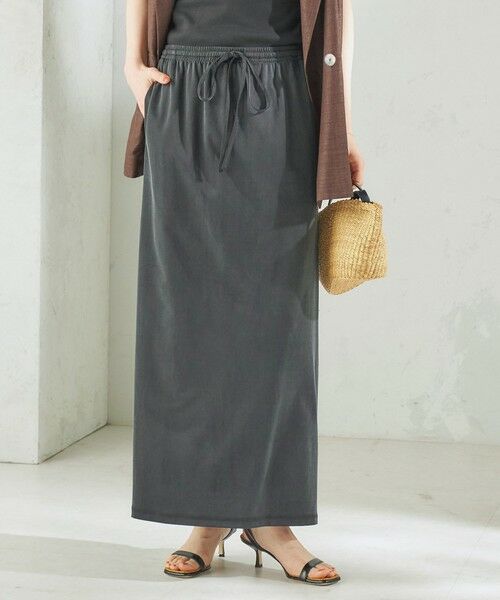 SHIPS / シップス ミニ・ひざ丈スカート | 《予約》〈手洗い可能〉フィブリル ジャージー ロング スカート | 詳細8