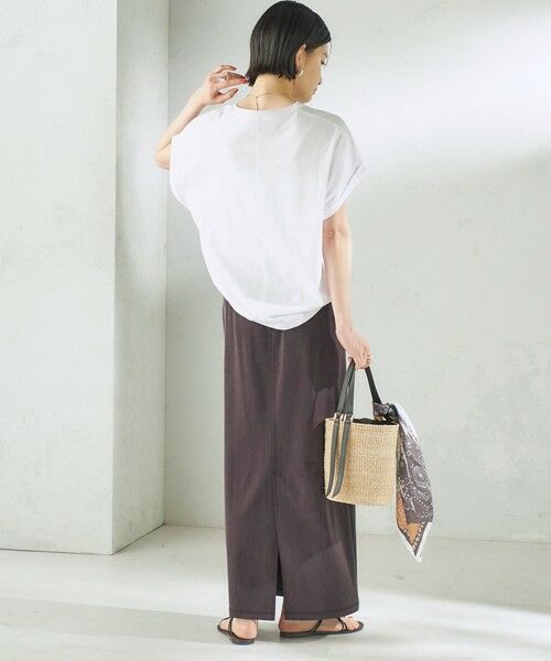 SHIPS / シップス ミニ・ひざ丈スカート | 《予約》〈手洗い可能〉フィブリル ジャージー ロング スカート | 詳細13