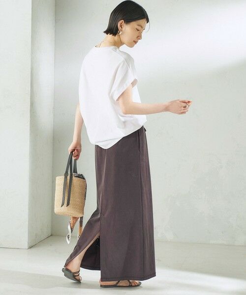 SHIPS / シップス ミニ・ひざ丈スカート | 《予約》〈手洗い可能〉フィブリル ジャージー ロング スカート | 詳細14