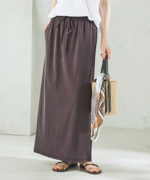 SHIPS / シップス ミニ・ひざ丈スカート | 《予約》〈手洗い可能〉フィブリル ジャージー ロング スカート | 詳細15