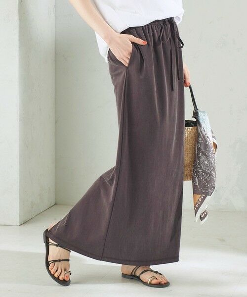 SHIPS / シップス ミニ・ひざ丈スカート | 《予約》〈手洗い可能〉フィブリル ジャージー ロング スカート | 詳細18