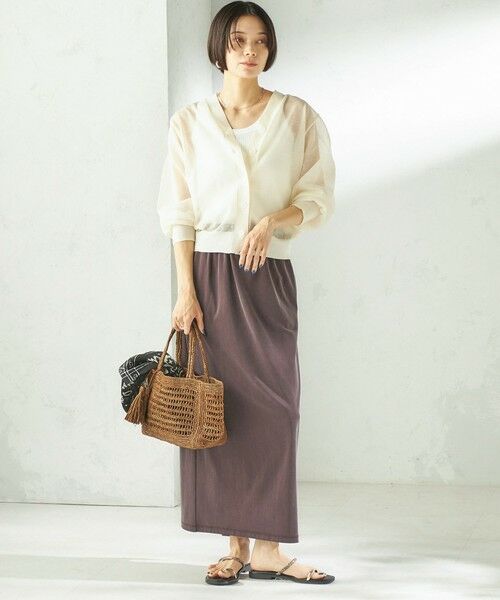 SHIPS / シップス ミニ・ひざ丈スカート | 《予約》〈手洗い可能〉フィブリル ジャージー ロング スカート | 詳細23