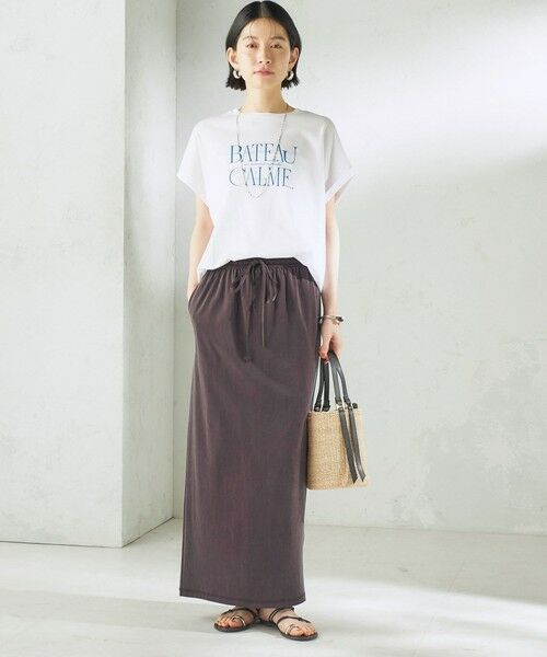 SHIPS / シップス ミニ・ひざ丈スカート | 《予約》〈手洗い可能〉フィブリル ジャージー ロング スカート | 詳細11