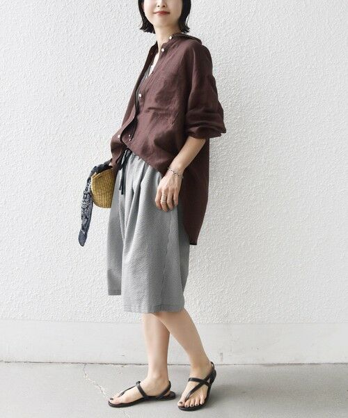 SHIPS / シップス ショート・ハーフ・半端丈パンツ | 〈手洗い可能〉ギンガム サッカー ドロスト ショート パンツ | 詳細2