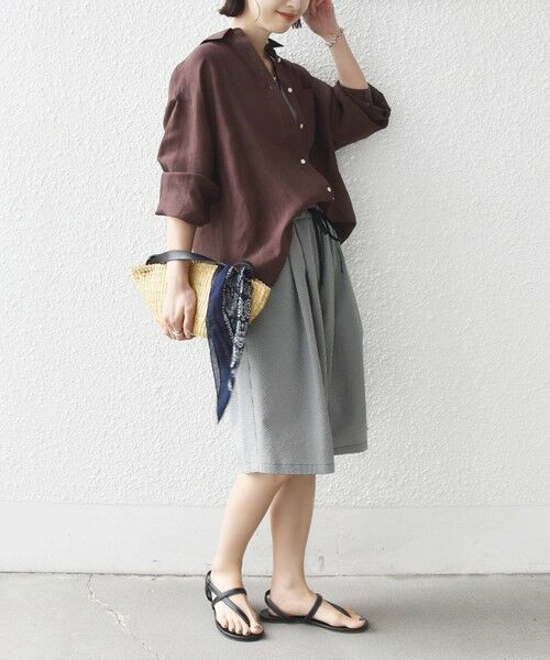 SHIPS / シップス ショート・ハーフ・半端丈パンツ | 〈手洗い可能〉ギンガム サッカー ドロスト ショート パンツ | 詳細4