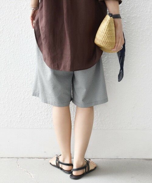 SHIPS / シップス ショート・ハーフ・半端丈パンツ | 〈手洗い可能〉ギンガム サッカー ドロスト ショート パンツ | 詳細6